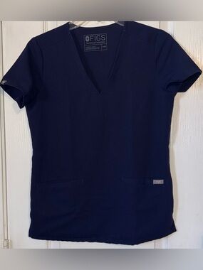 Figs Deep Royal Blue Casma Three Pocket Scrub Top Size XXS